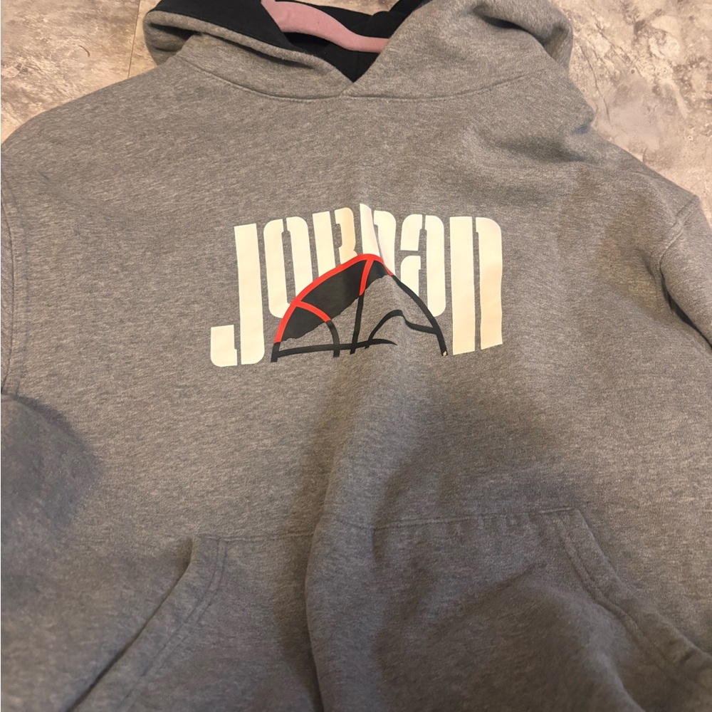 Jordan Gray and Black Men's Hoodie